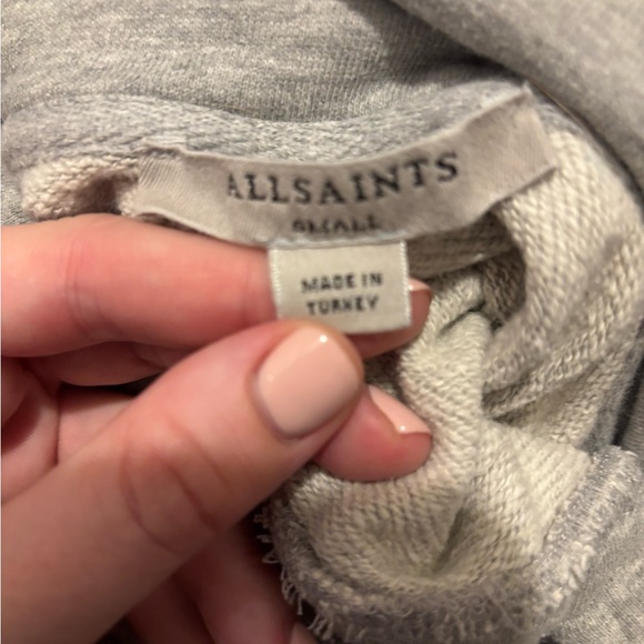 All Saints Bella Gray Sweatshirt with Zipper Detail. Size small - Picture 10 of 10